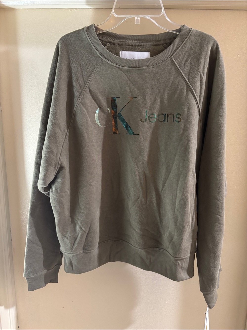Calvin Klein Olive Green CK Jeans Logo Sweatshirt
